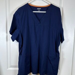 Scrubstar Navy Blue Scrub V-Neck Top Pharmacist Doctor Nurse Size 2XL EUC #5516
